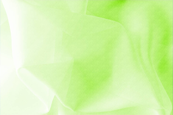 Textura, fundo, padrão. Tecido de seda é transparente, verde. Abstrato fundo textura chiffon macio. Chiffon branco macio com curva e onda
 - Foto, Imagem