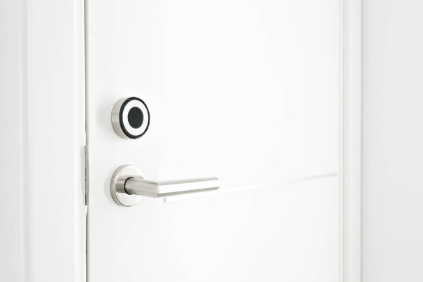 Hotel door - electronic sensor of a room door. Concept travel or business trip - Photo, Image