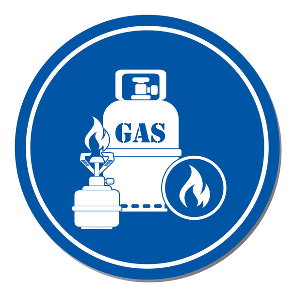 Campingkocher mit Gasflaschensymbol. Vektorillustration - Vektor, Bild