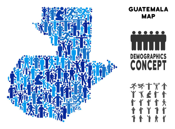 People Guatemala Map - Vector, Image