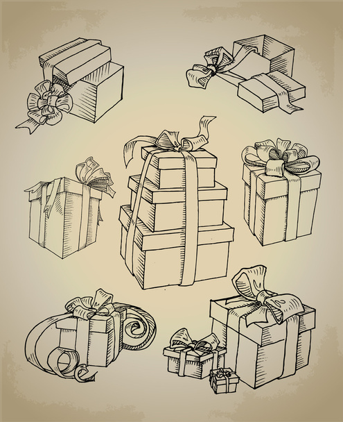σύνολο διάνυσμα κουτιά δώρου - Διάνυσμα, εικόνα