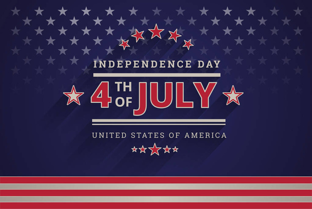 Happy Independence Day USA 4th of July dark blue background - 4th of July USA independence day celebration vector illustration - American design - Vector, Image