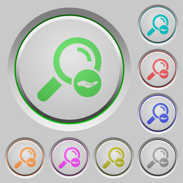 Servicios de búsqueda iconos de color en botones hundidos
 - Vector, imagen