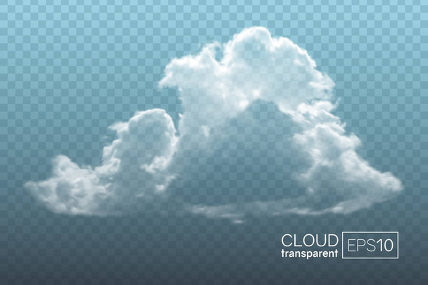 transparante realistische wolk - Vector, afbeelding