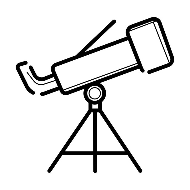 Ícone do telescópio isolado sobre fundo branco
 - Vetor, Imagem