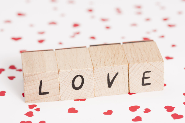 Amor Escrito com blocos de madeira
. - Foto, Imagem