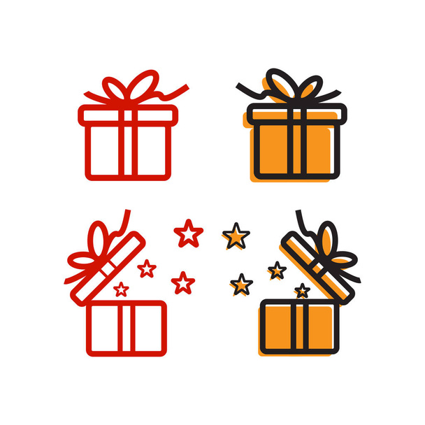 Caja de regalo icono plantilla
 - Vector, imagen