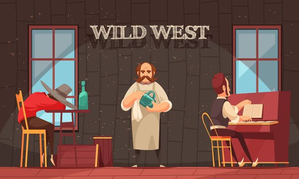 Wild West Barman Contexte
 - Vecteur, image