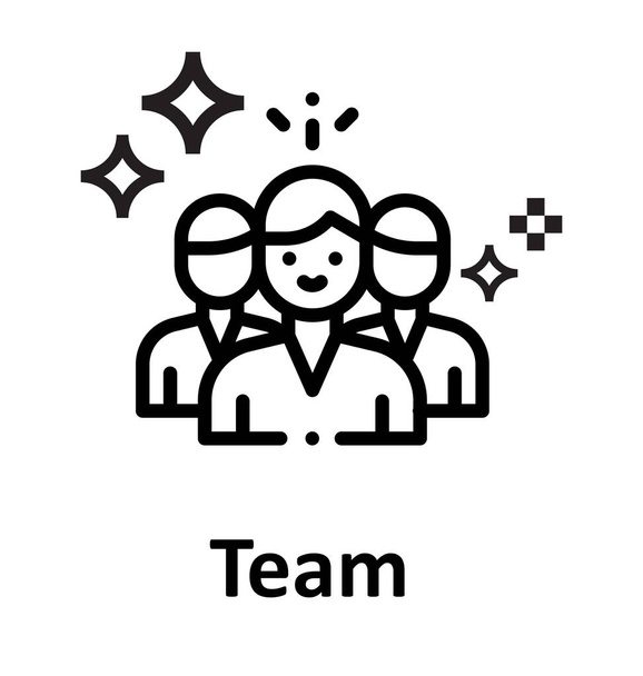 Team Line  isolated Vector Icon Editable - Vector, Image