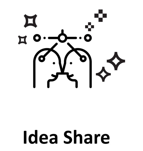 Ideas Share Line  isolated Vector Icon Editable - Vector, Image