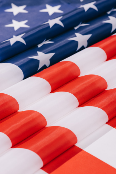 close up view of folded american flag background - Foto, Imagen
