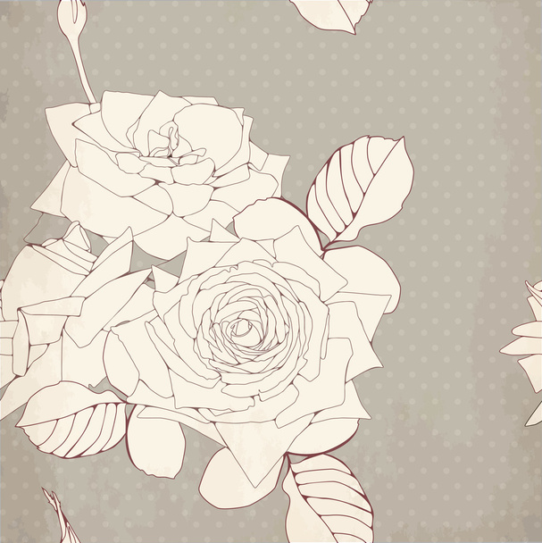 Decorative background with roses flowers - Vettoriali, immagini