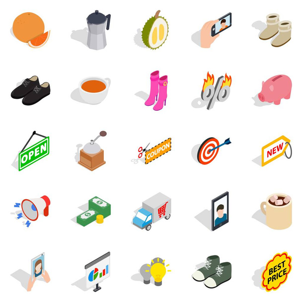 New collection icons set, isometric style - Vektör, Görsel