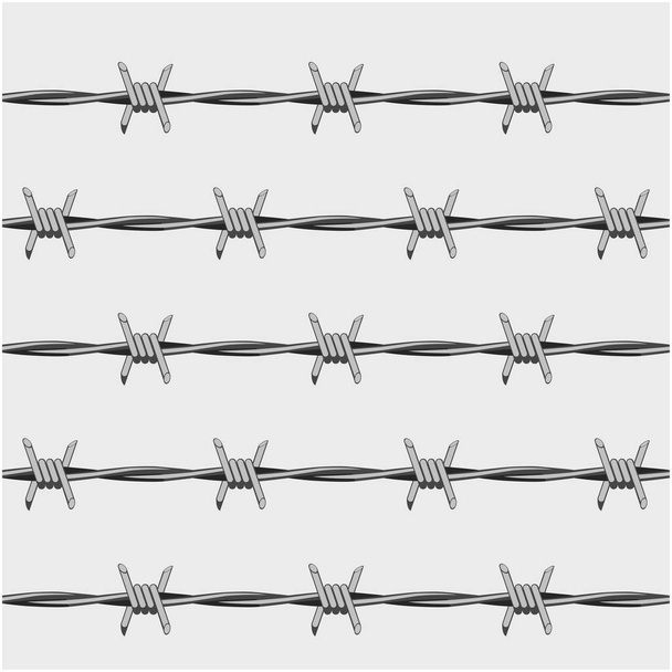 Barbed wire seamless pattern - barblock background - Vector, Image