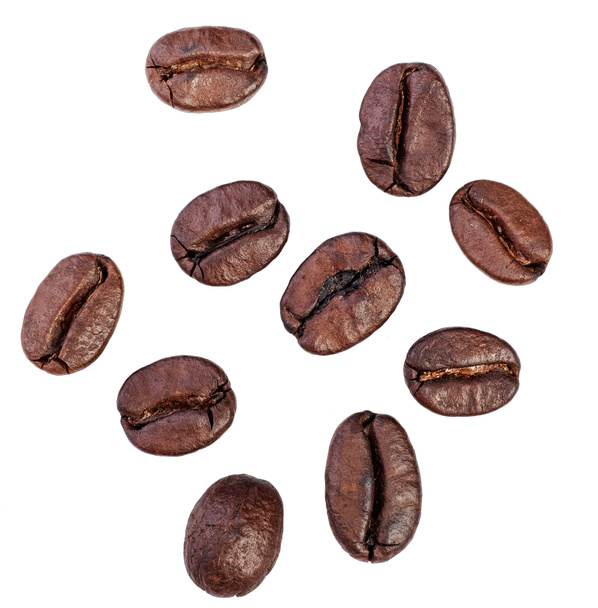 Des grains de café. Isolé sur fond blanc - Photo, image
