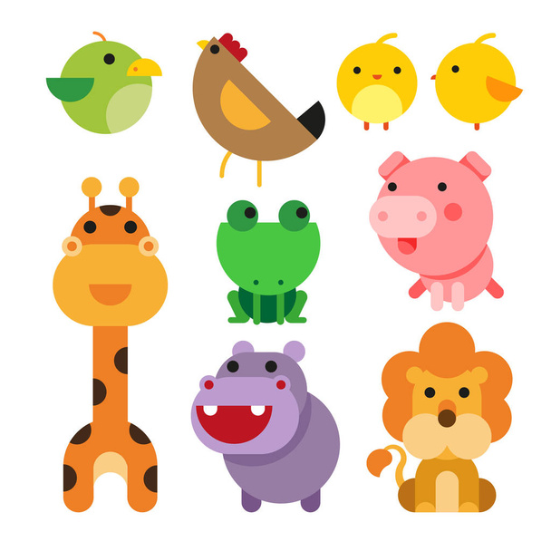 animals character design, wildlife vector collection - Vettoriali, immagini