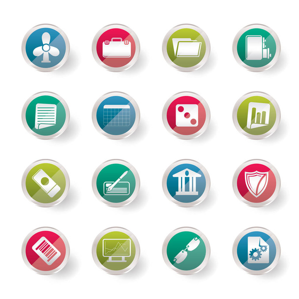 Business and Office Icons over colored background  - Vector Icon Set 2 - Вектор,изображение