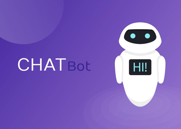 Chat Bot Robot asistencia virtual de aplicaciones web o móviles, concepto de inteligencia artificial plana Vector Ilustración
 - Vector, imagen