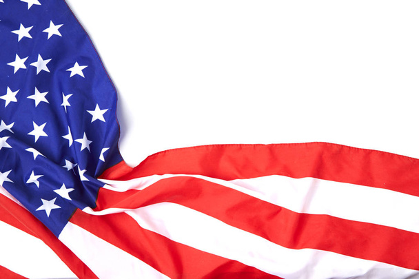 American flag border on plain white background - Foto, imagen
