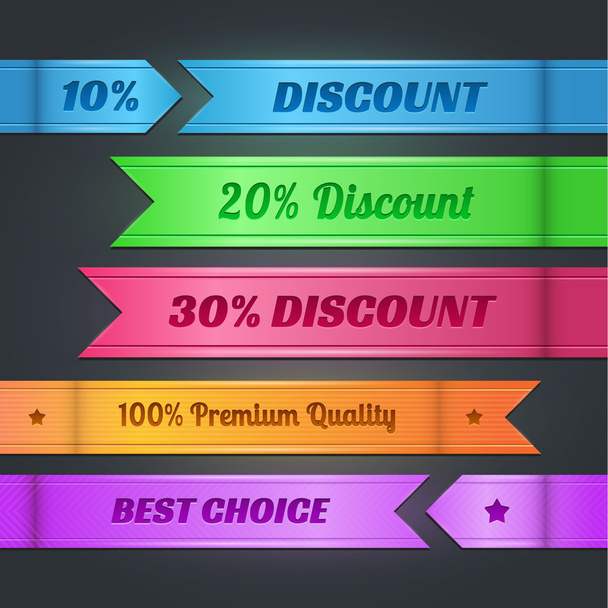 Vector set of colorful discount banners - Vector, Image