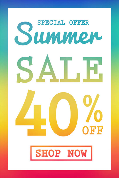 Design of multicoloured poster for Summer Sale. Vector. - Vetor, Imagem