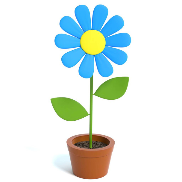 3d illustration of a cartoon flower - Photo, Image