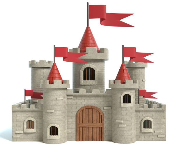 3D-Illustration eines Cartoon-Schlosses - Foto, Bild