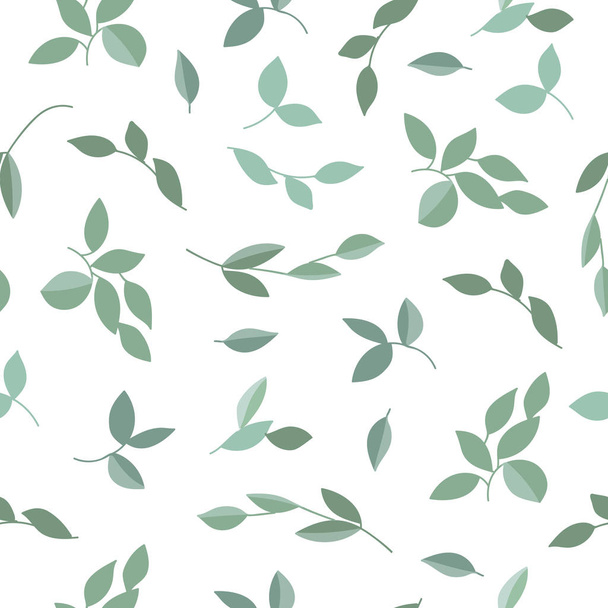 Vector seamless pattern with plants, branches, leaves. Perfect for wallpaper, gift paper, pattern fills, web page background, greeting cards, package, postcards, baby boo - Vector, imagen