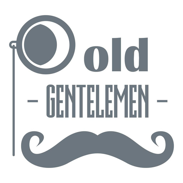 Old gentlemen logo, simple style - Vektör, Görsel