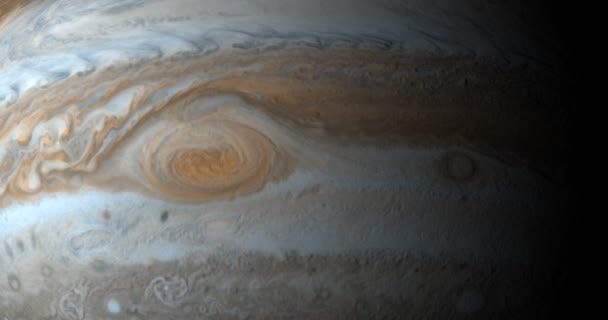 Velká rudá skvrna v planetě Jupiter rotační - Záběry, video