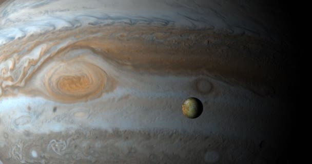 Júpiter planeta e Io luna en el espacio exterior
 - Metraje, vídeo