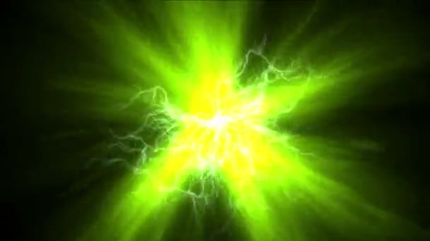 4 k abstracte Magic Ball huidige bliksem, magnetische energie, ionen deeltjes vuurwerk achtergrond. - Video