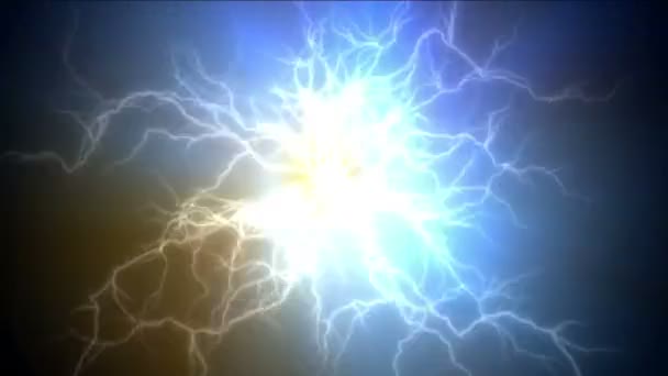 4 k abstracte Magic Ball huidige bliksem, magnetische energie, ionen deeltjes vuurwerk achtergrond. - Video
