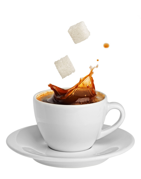 Kaffee spritzt Zucker - Foto, Bild