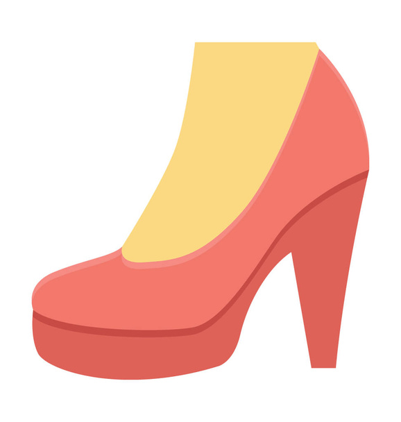 Heel Shoes Colored Vector Icon - Vektor, kép
