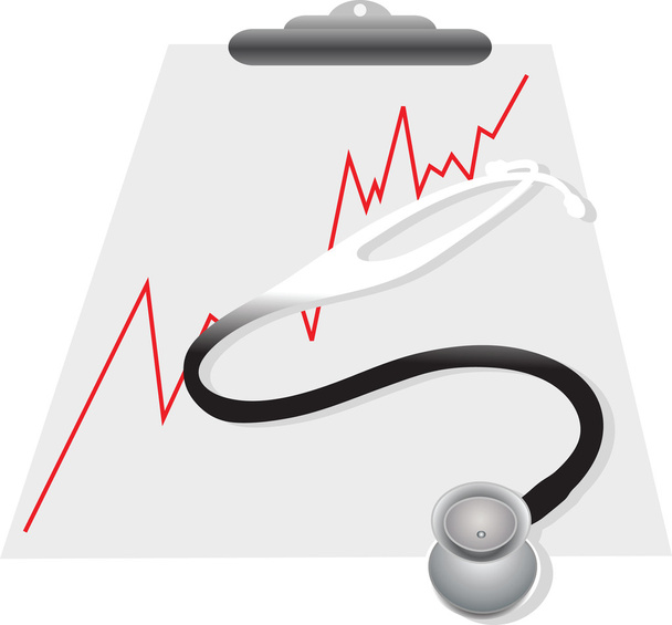 Clipboard with stethoscope, vector - Vector, Image