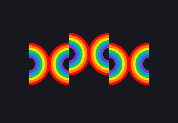 Xxx Xxx バナー アダルト官能的な概念図黒い背景に虹 - ベクター画像