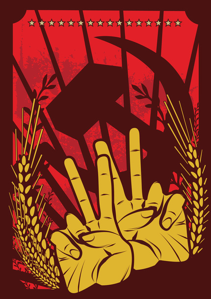 návrh sovětského plakátu - Vektor, obrázek