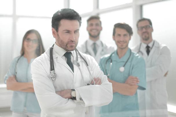 group of doctors looking at the screen in the meeting room - Foto, imagen