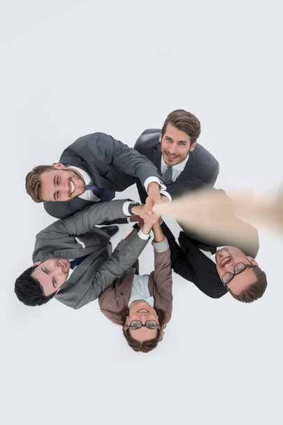 top view .the business team is holding on to the rope - Foto, Imagem