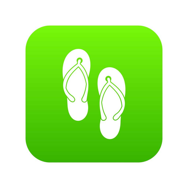 Beach thongs icon digital green - Вектор,изображение