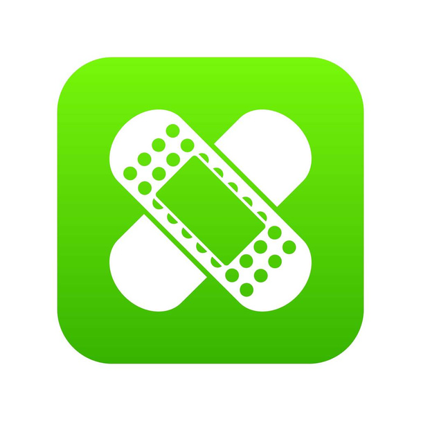 Medical patch icon digital green - Вектор,изображение