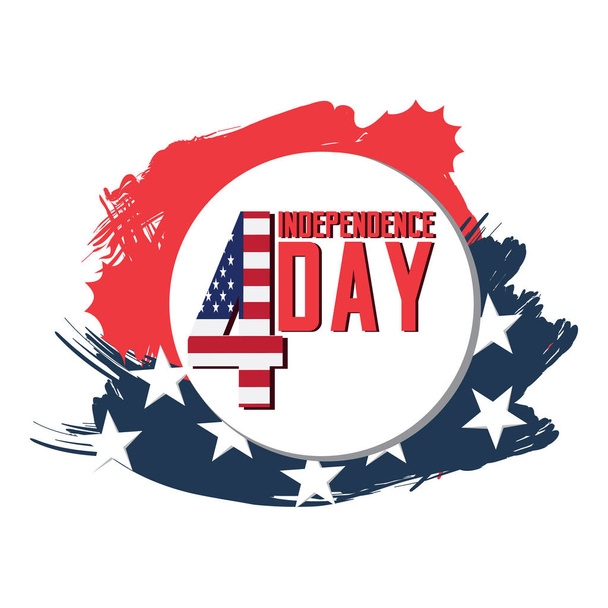 Isolated American independence day emblem - Вектор, зображення
