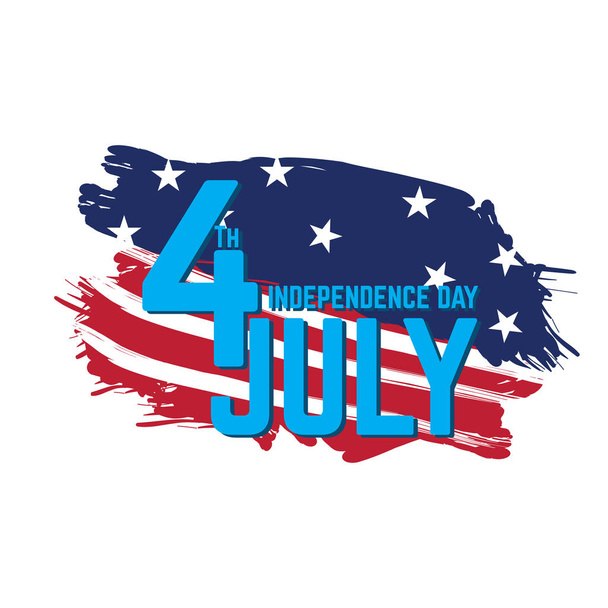 Isolated American independence day emblem - Vector, imagen