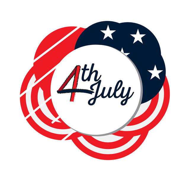 Isolated American independence day emblem - Vector, Imagen