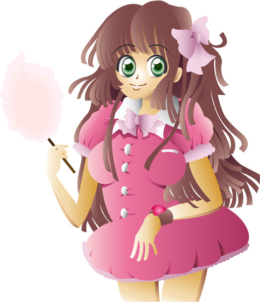 cotton candy girl - Vector, Image