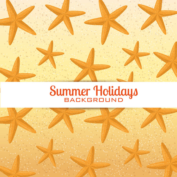 summer holidays with starfishs pattern - Vector, Image