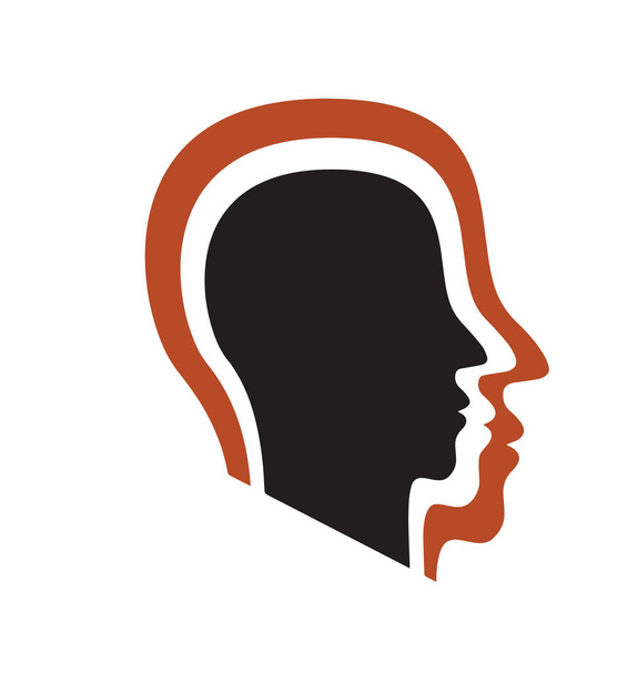 İnsan yüzlerini siluetleri ile logo - Fotoğraf, Görsel