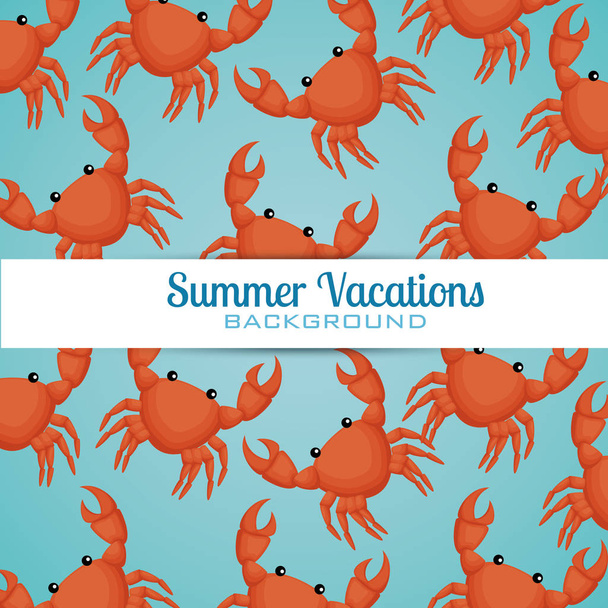 crab animals pattern background - Vector, Image
