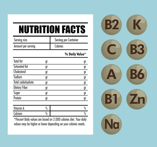 voeding feiten infographic pictogram - Vector, afbeelding